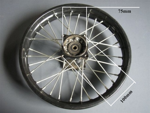 3074-Felni Kínai dirt bike hátsó felni 14-es fekete - Image 1